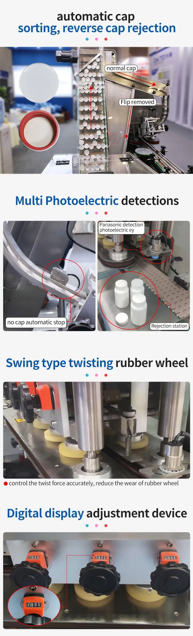 120 Bottle/Min Siemens PLC Full Automatic Round Square Bottle Capping Machine