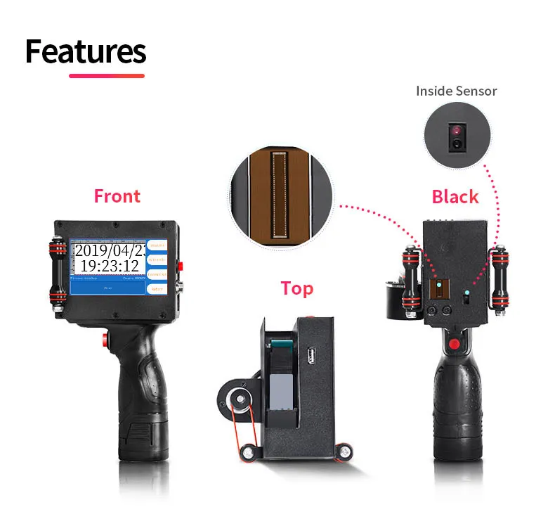 2021 Industrial Portable Handheld Expiry Date Printer Inkjet for Bottle Carton Packaging