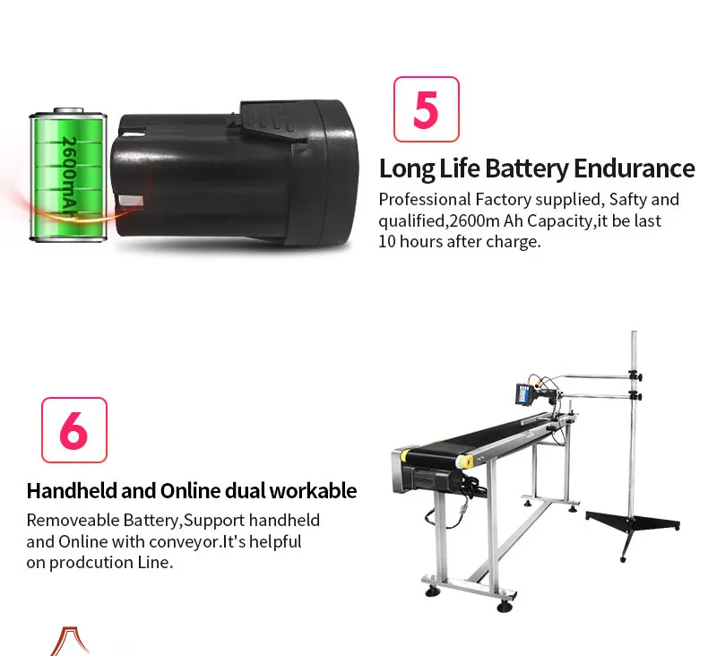 2021 Industrial Portable Handheld Expiry Date Printer Inkjet for Bottle Carton Packaging