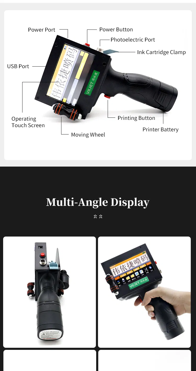 600dpi Tij Portable Product Day Expiration Date Batch Number Code Printer Ink Jet Printing Coding