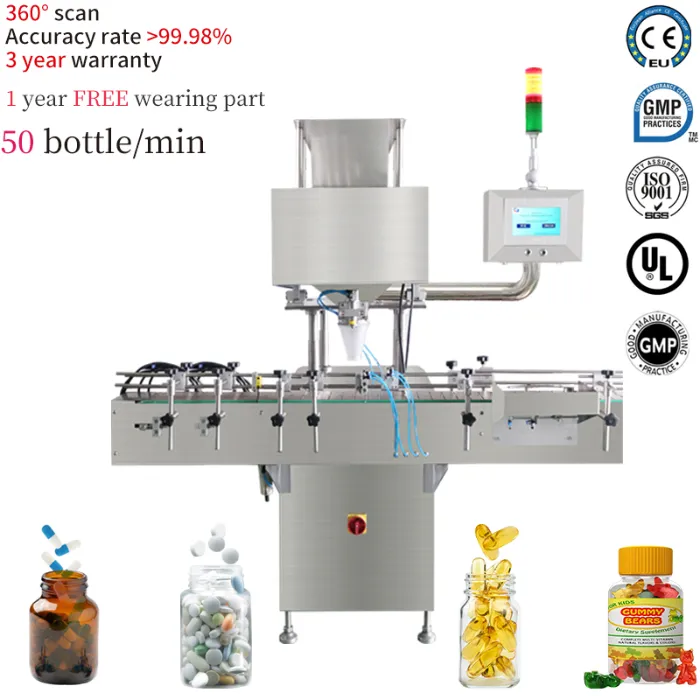 8 Channel Small Automatic Tablet Capsule Counter Tablet Capsule Bottle Counting and Filling Machine Price