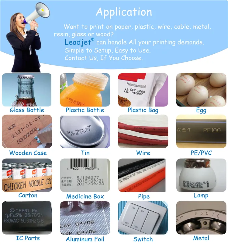 A100 Food Printing Machine Large Character for Plastic Pipe