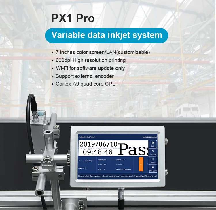 Automatic Food Package Poly Bag Marking Industrial Inkjet Printer