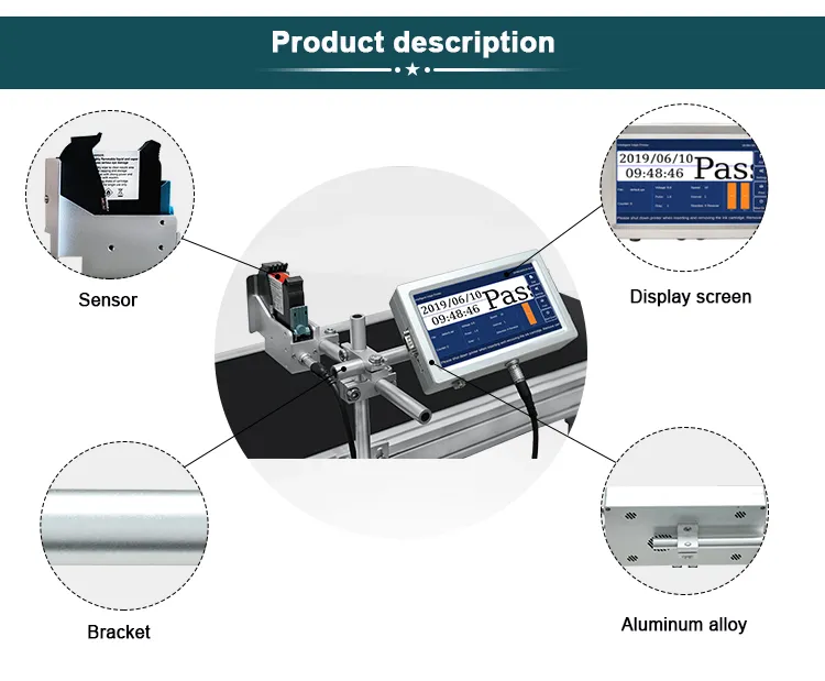 Automatic Food Package Poly Bag Marking Industrial Inkjet Printer