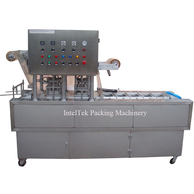 Automatic Meat Plastic Box Fast Food Tray Sealing Machine Line