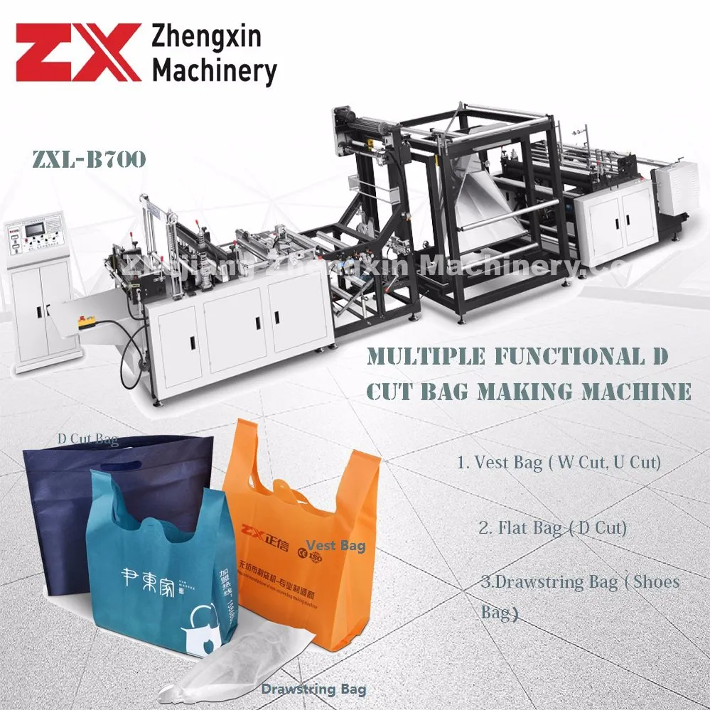 Automatic Non Woven Recyclable Bag/T Shirt Bag/Fabric Shopping Bag/Shoes Bag/Paper Bag/Plastic Bag Sewing Making Machine (ZXL-B700)