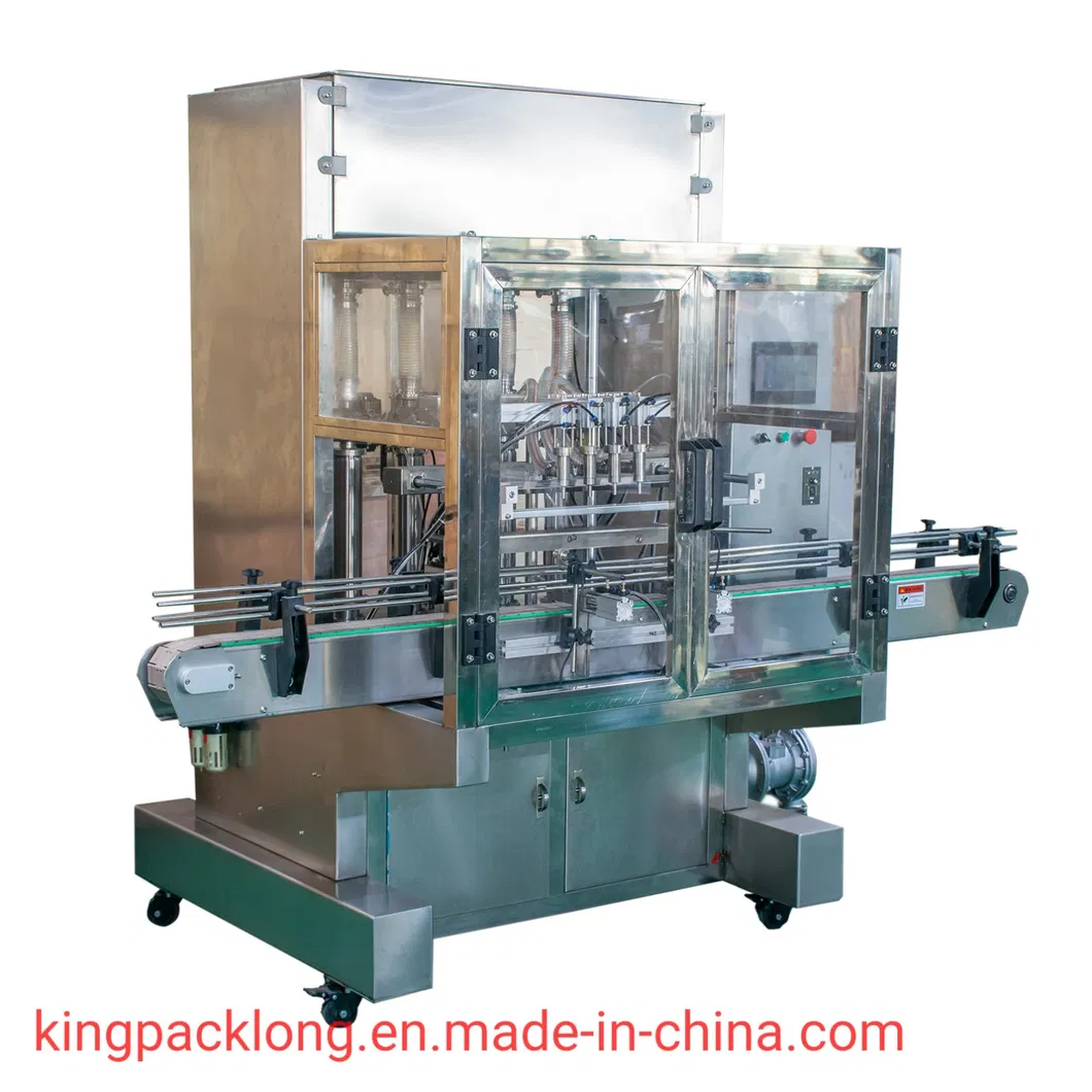 Automatic Pneumatic Ketchup Juice Water Oil Honey Cream Lotion Liquid Paste Filling Machine with Conveyor