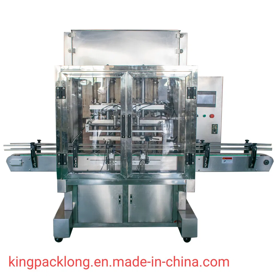 Automatic Pneumatic Ketchup Juice Water Oil Honey Cream Lotion Liquid Paste Filling Machine with Conveyor