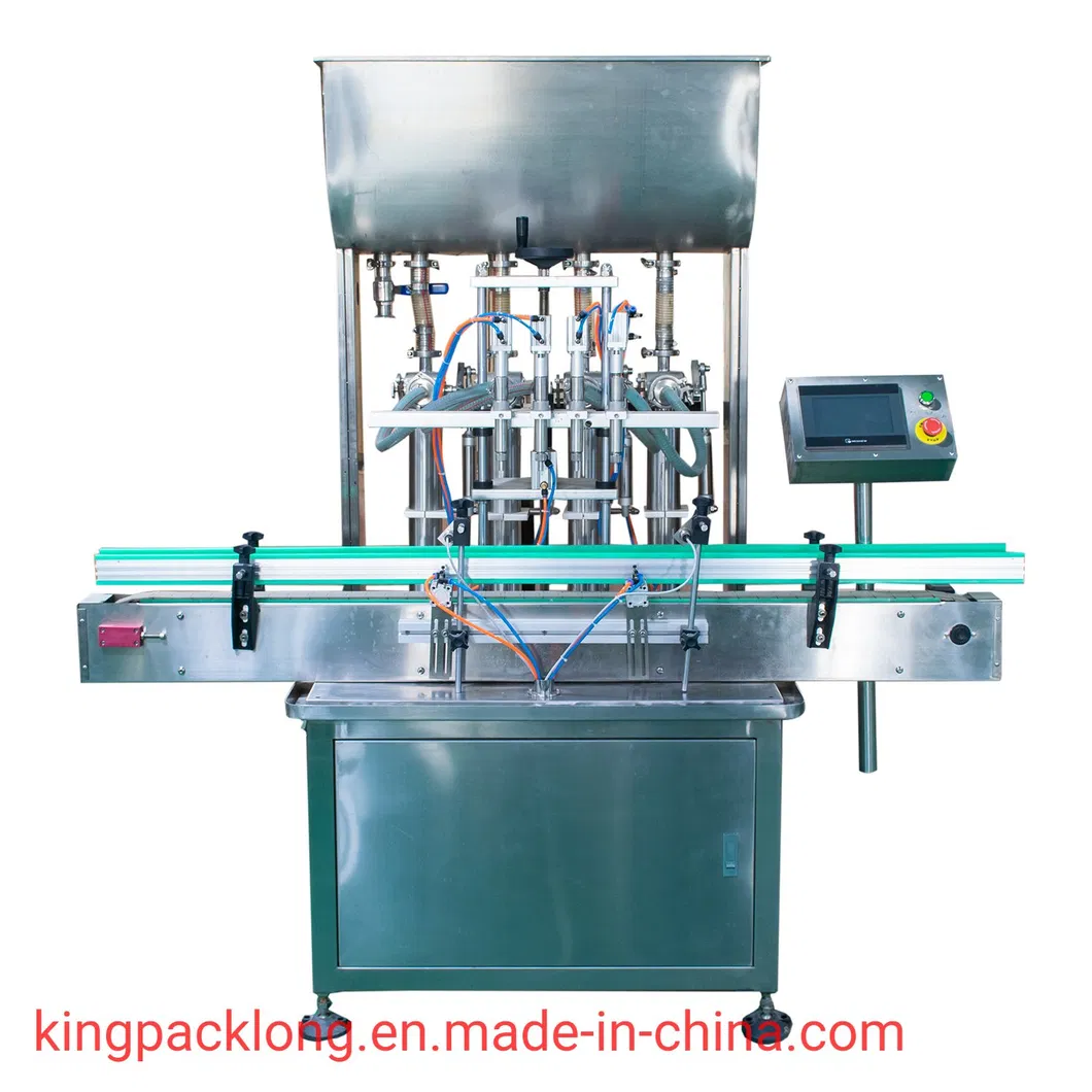 Automatic Pneumatic Ketchup Juice Water Oil Honey Cream Lotion Liquid Paste Filling Machine with Conveyor