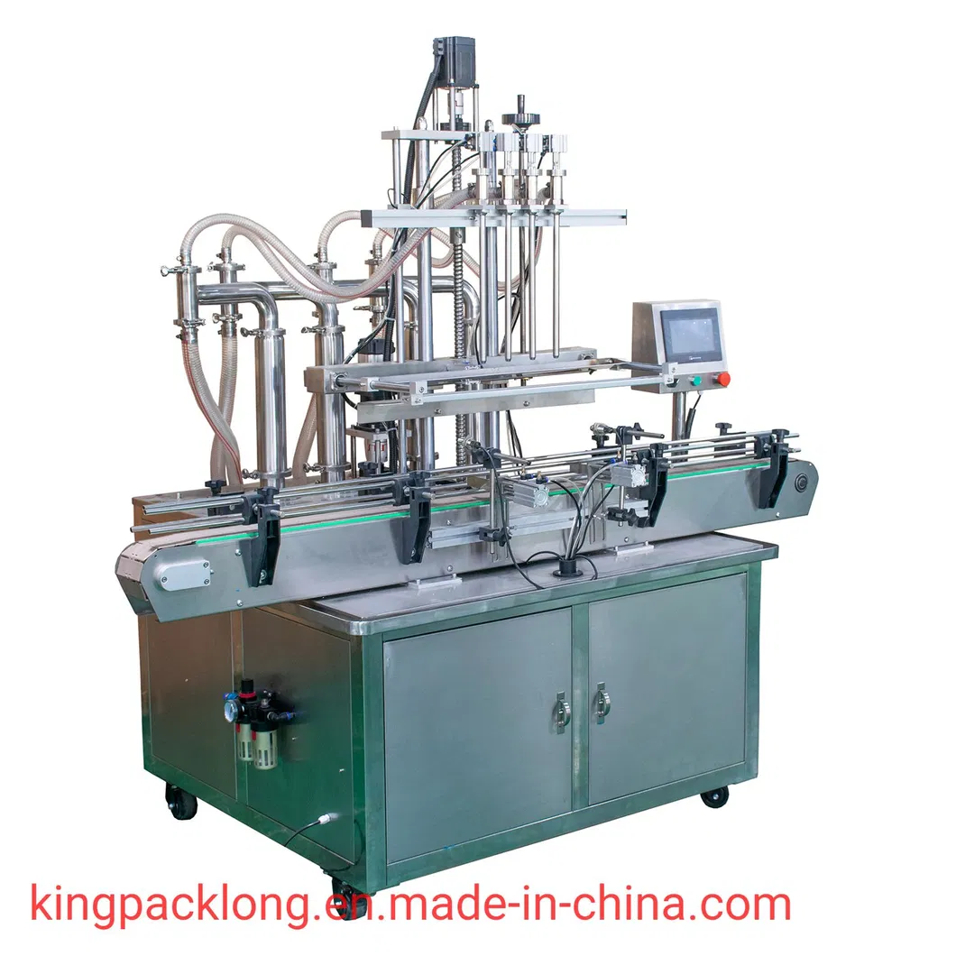Automatic Pneumatic Ketchup Juice Water Oil Honey Cream Lotion Liquid Paste Filling Machine with Conveyor
