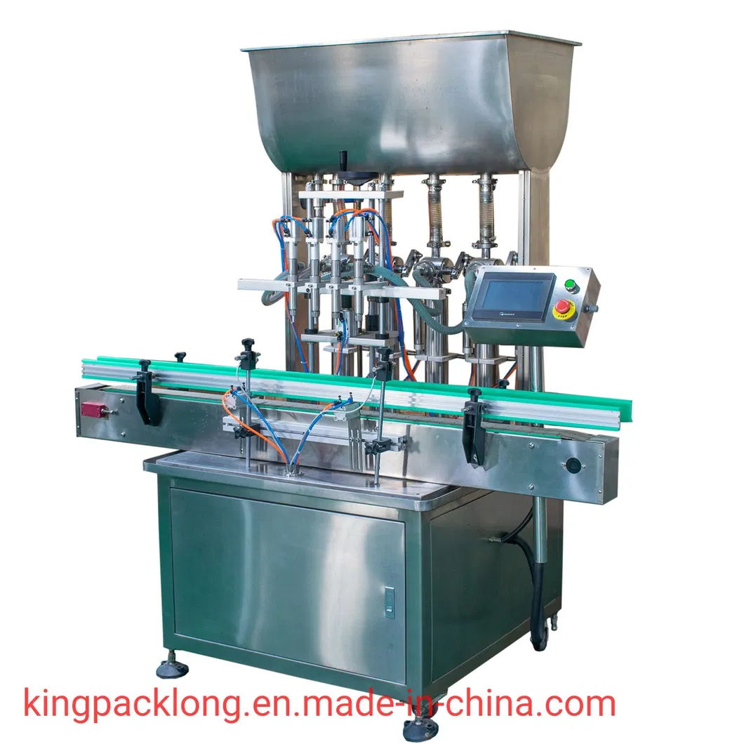 Automatic Pneumatic Ketchup Juice Water Oil Honey Cream Lotion Liquid Paste Filling Machine with Conveyor