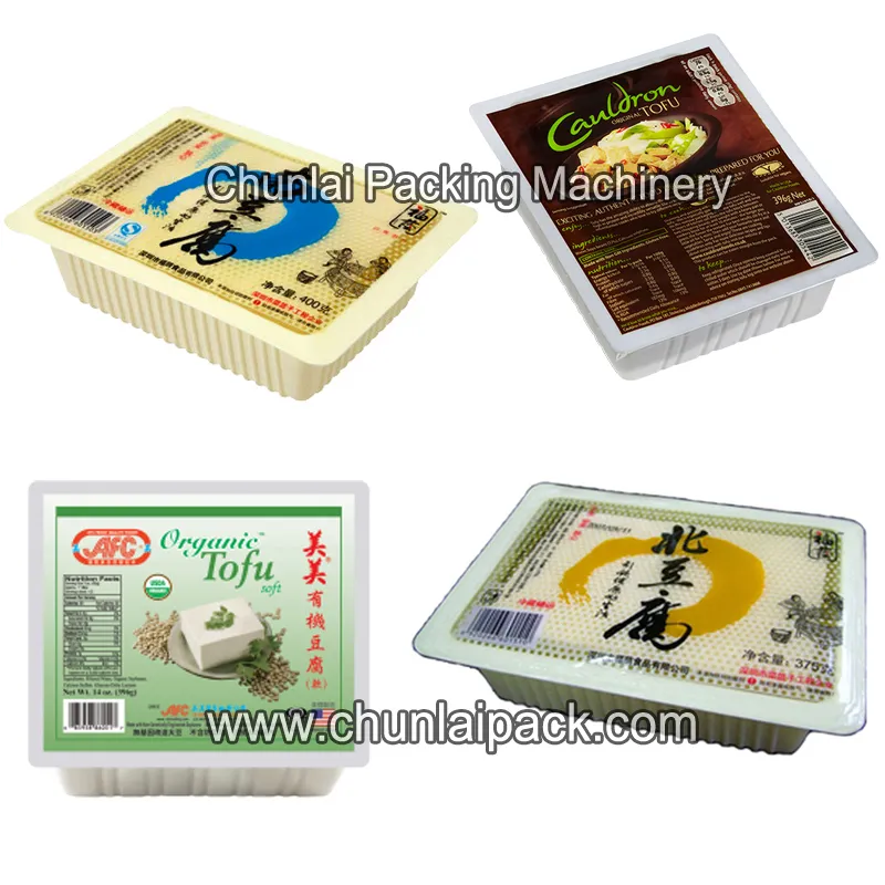 Automatic Rotary Edible Tofu Box Container Filling Sealing Packing Machine
