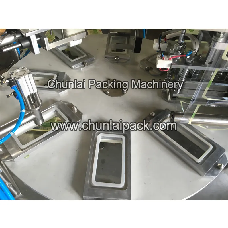 Automatic Rotary Edible Tofu Box Container Filling Sealing Packing Machine