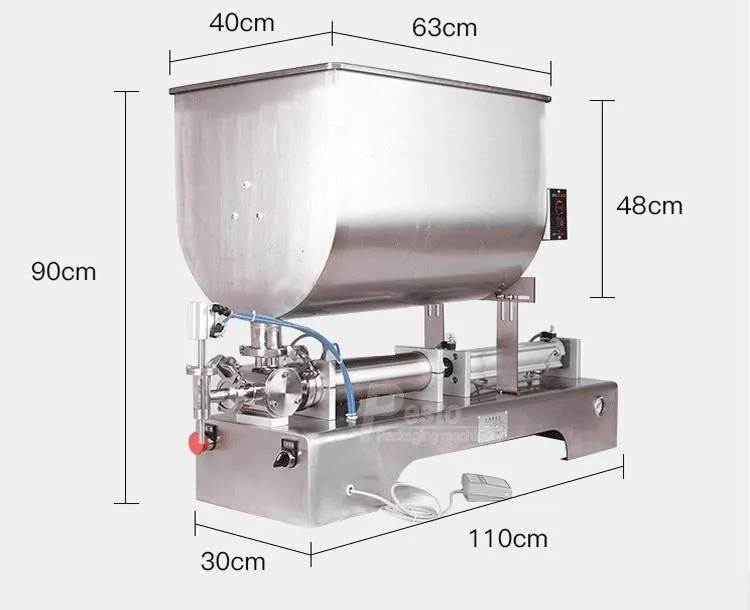 China Good Supplier Semi Auto Horizontal Chilli Sauce, Ground Beef, Jam, Ketchup Mixing Filling Machine