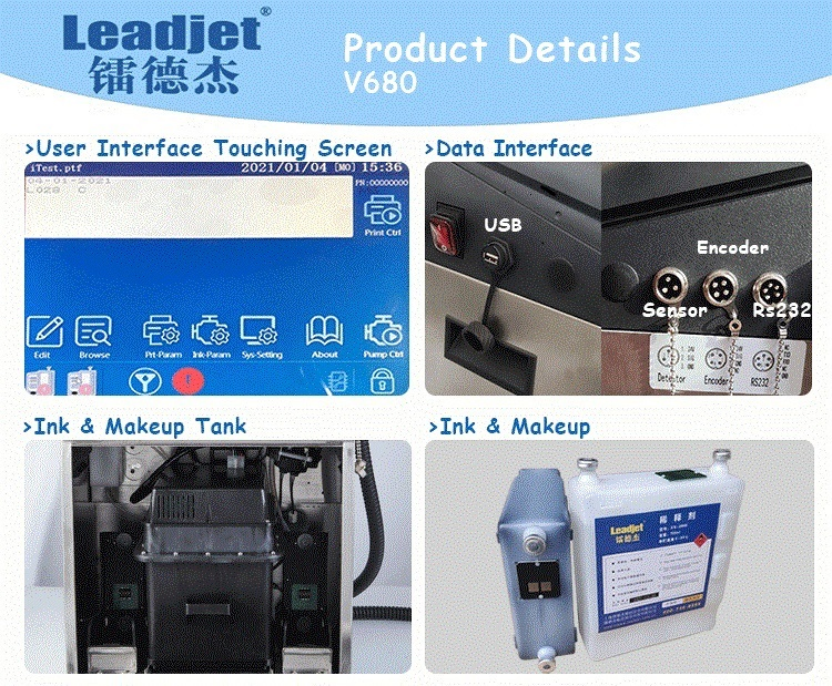 Cij Inkjet Printer Date Batch Number Coding Machine for Food Packaging