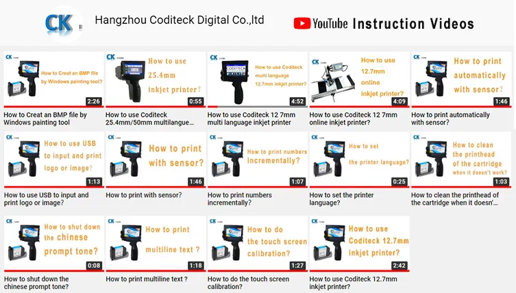 Coditeck High Speed 12.7mm Inkjet Printer Coding Machine with Photoelectric Sensor and Stand