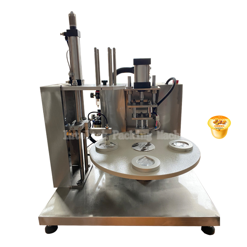 Customized Semi Automatic Rotary Roll Film Jelly Cup Plastic Cup Sealing Machine