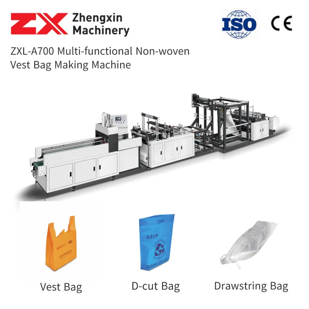 Efficient Non Woven Vest Bag, Punch Filter Bag, Jute Bag/Organic Cotton Shoulder Bag, Zip Lock Laminated Bag, Promotional PP Bag Making Machine with High Speed