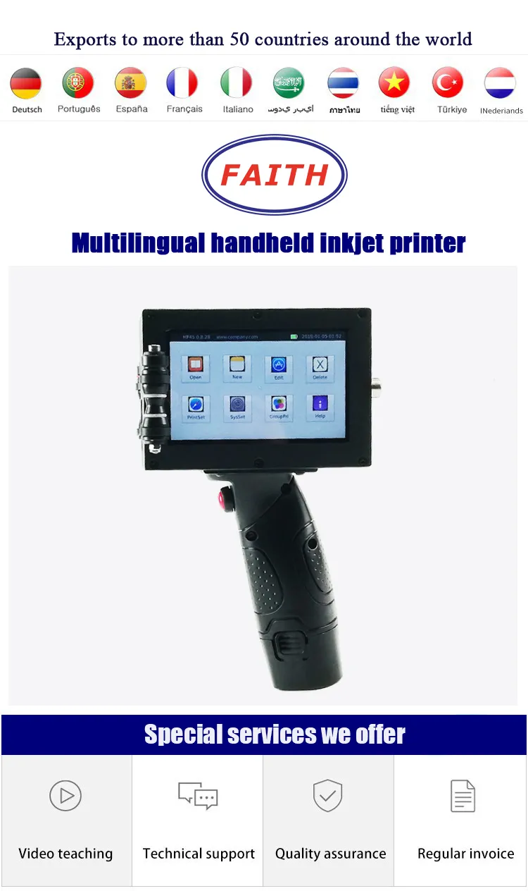 Faith 600dpi High Speed Handheld Inkjet Printer for Package Boxes
