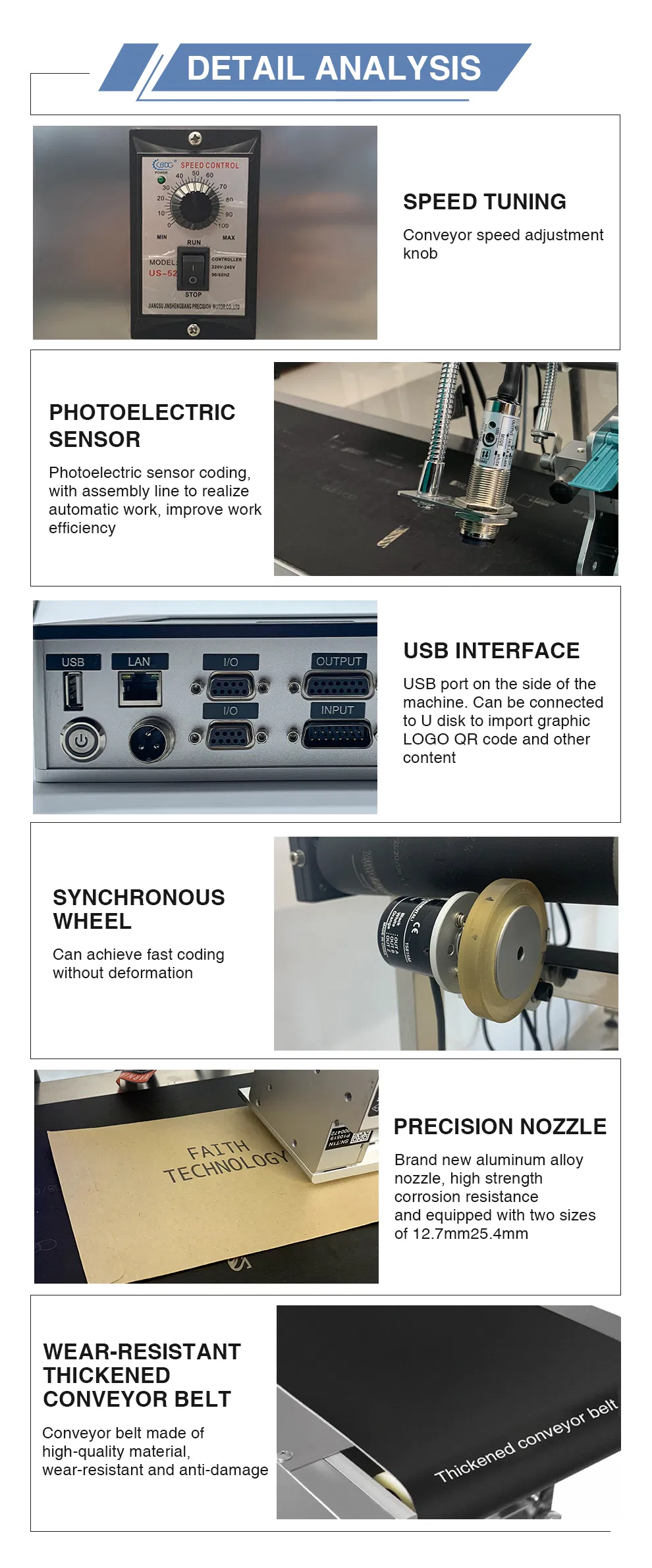 Faith Quick Dry Top Quality Online Industrial Inkjet Printer Machine