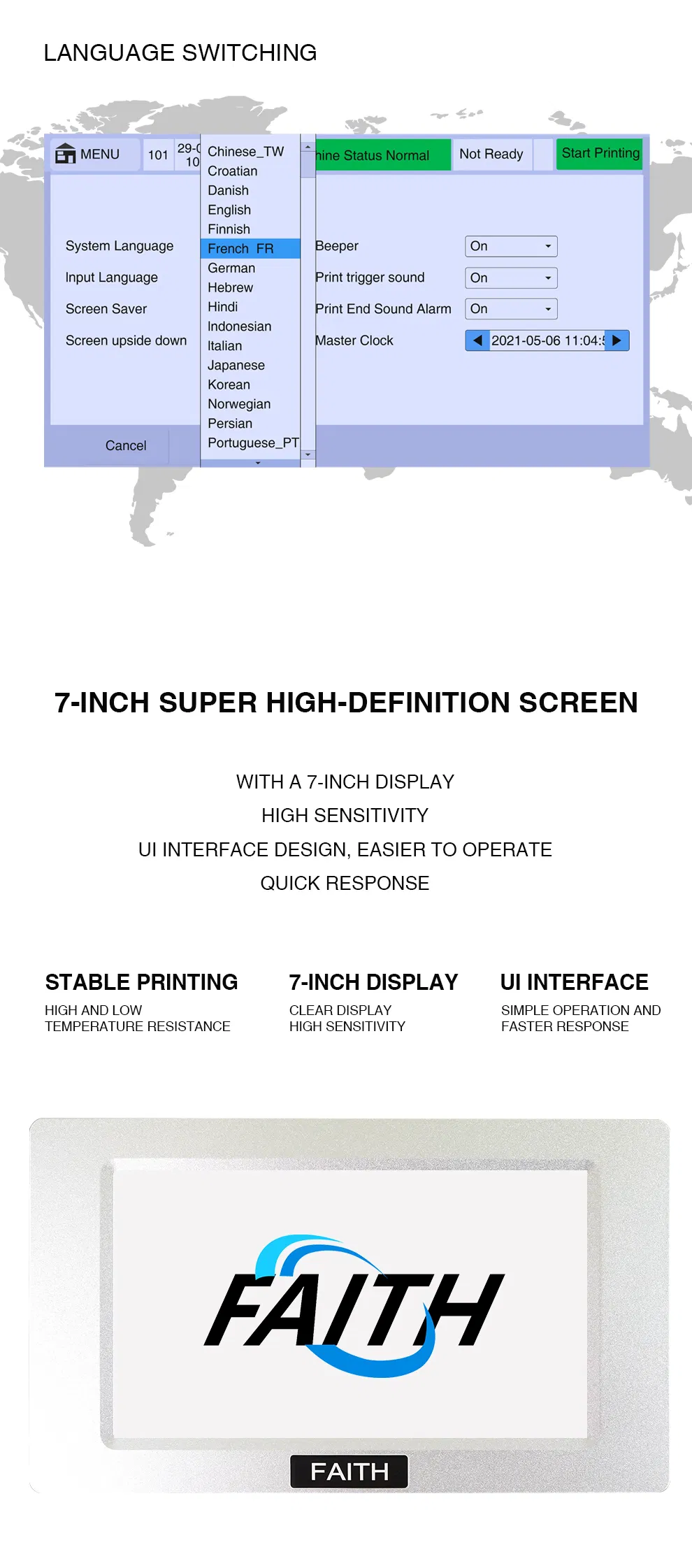 Faith Quick Dry Top Quality Online Industrial Inkjet Printer Machine