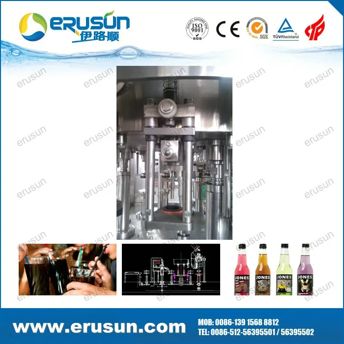 Glass Bottle Aluminum Cap Carbonated Drink Filling Machine
