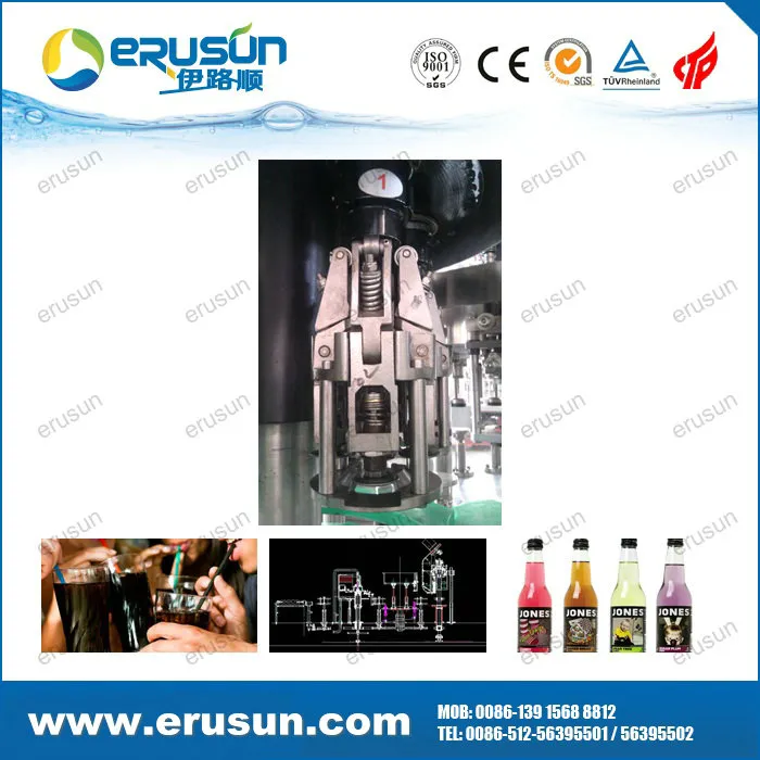 Glass Bottle Aluminum Cap Carbonated Drink Filling Machine