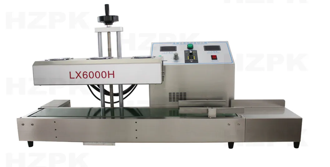 Hzpk Lx6000h Automatic Horizontal Auto Cap Aluminum Foil Food Induction Sealing Packaging Machine