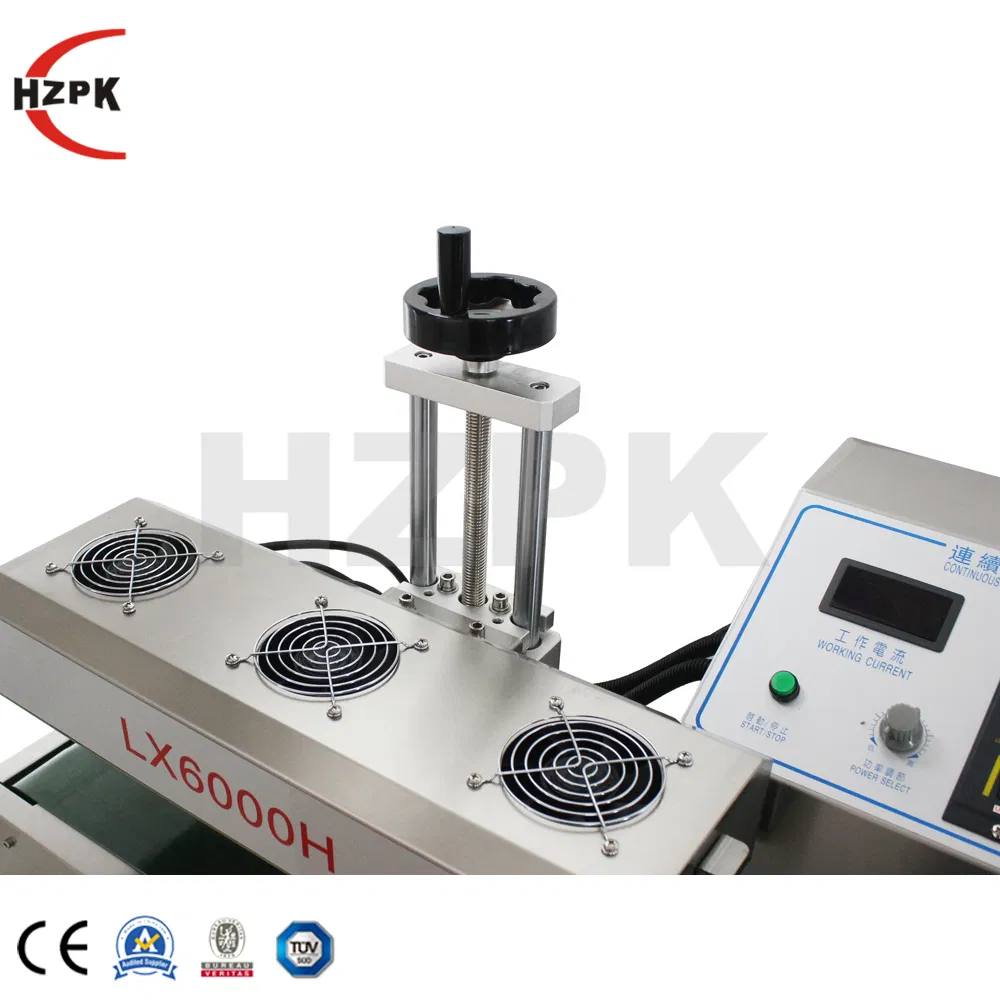 Hzpk Lx6000h Automatic Horizontal Auto Cap Aluminum Foil Food Induction Sealing Packaging Machine