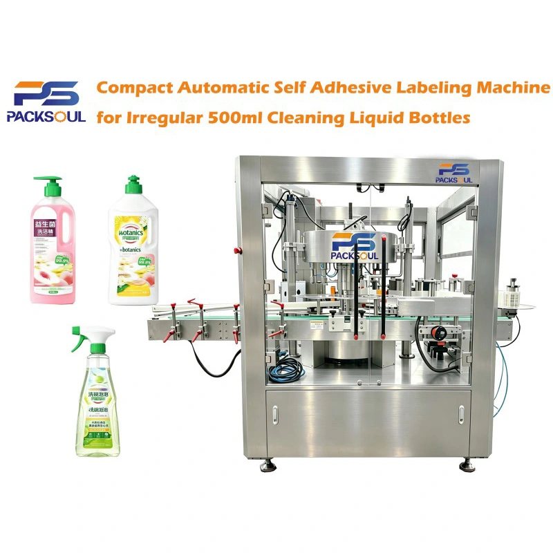 500ml Irregular Cleaning Liquid Bottle Labeling Machine