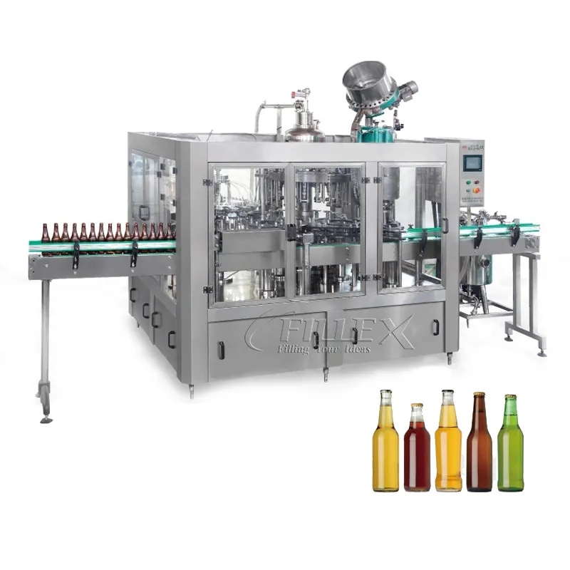 Isobaric Filling Beer Making Machine Glass Bottle Beer Bottle Production Line