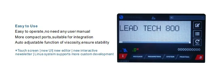 Lead Tech Lt800 Inkjet Coding Inkjet Printer Tij