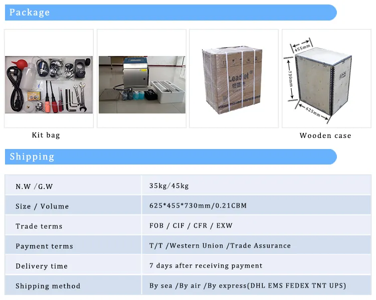 Leadjet Code Printing Machine Inkjet Printer Expiry Date for Packing Machine