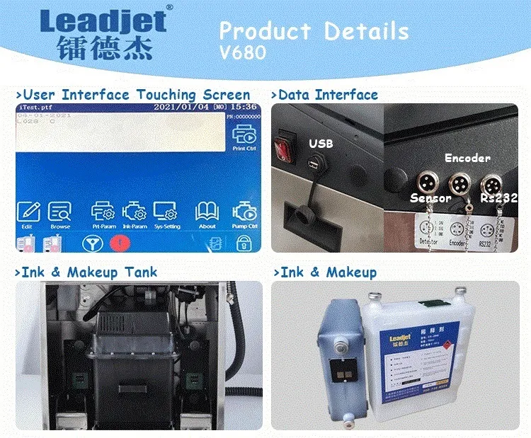 Modular Inkjet Printer Coding Machine for Date/Batch Number/Small Logo