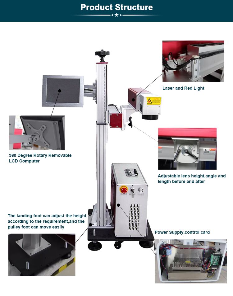 Newest Portable Fiber Laser Marking Machine on Metal Glass Plastic Aluminum Steel Pl2