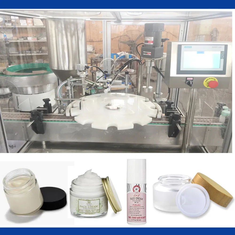Piston Automatic Body Cream or Paste Plastic Bottle Filling and Packing Machine