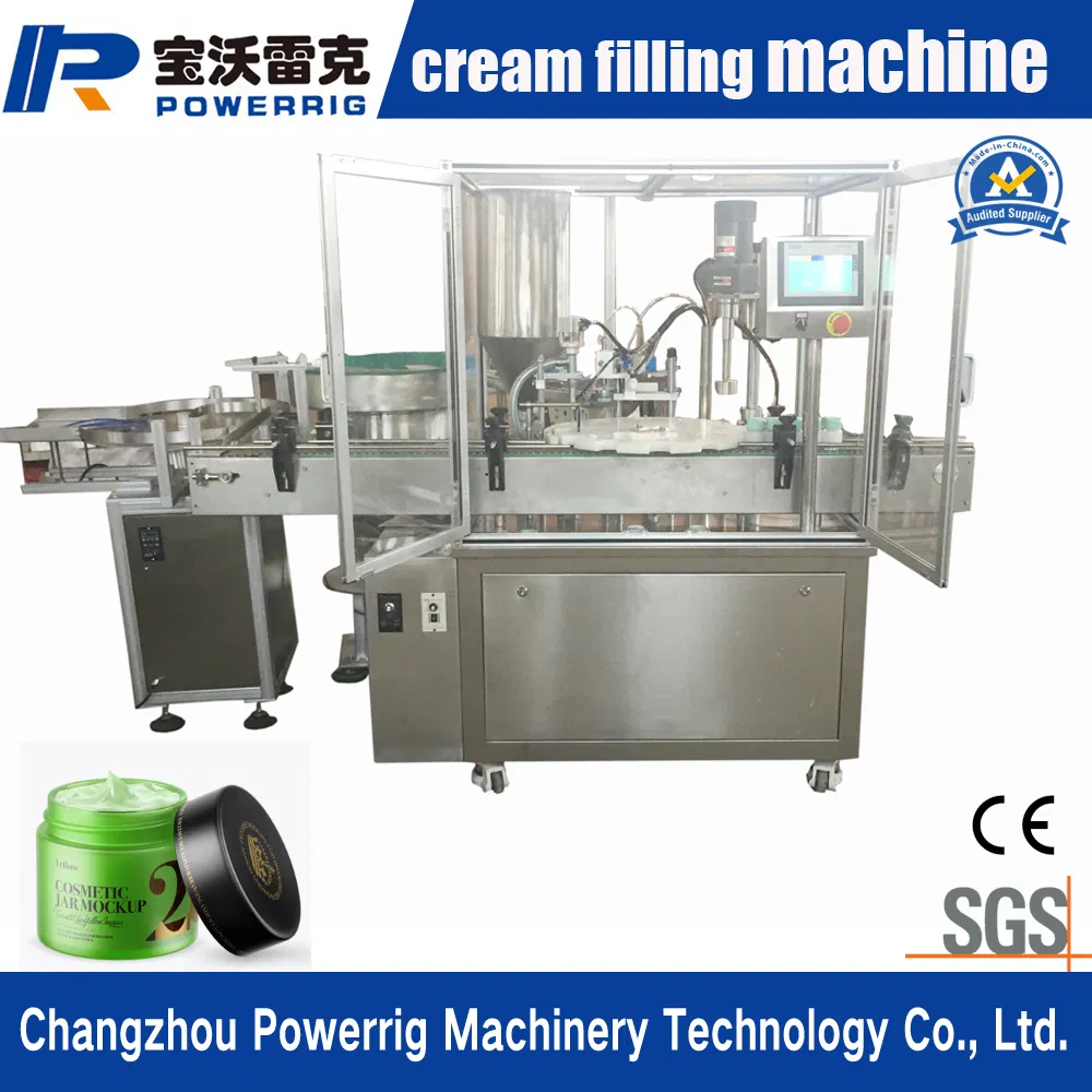 Piston Automatic Body Cream or Paste Plastic Bottle Filling and Packing Machine