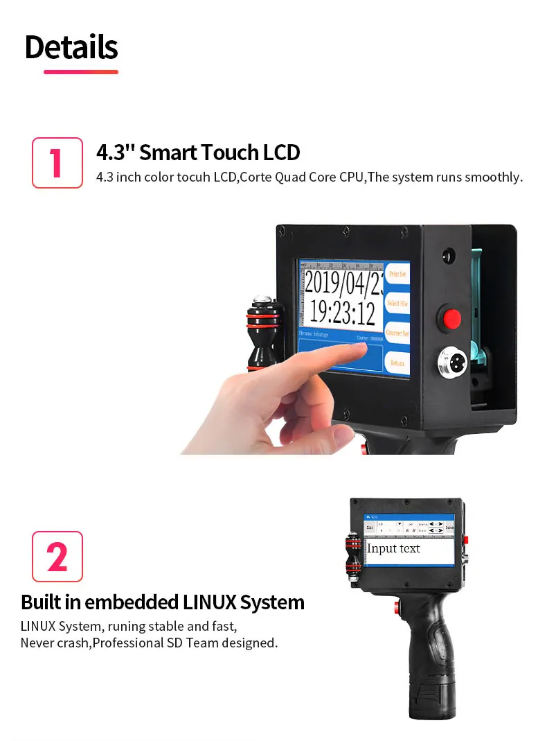Portable Handheld Label Print Machine Mini Inkjet Printer Touch Screen 600dpi Review