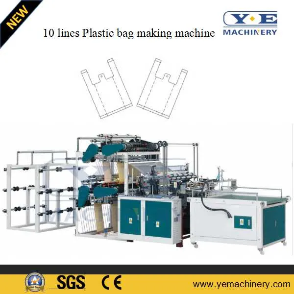 Ruian 200PCS/Min Plastic Vest Shopping Bag Making Machine