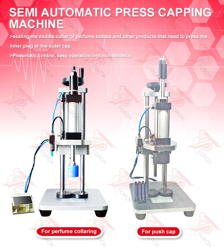 Semi Automatic Pneumatic Plastic Bottle Sealing Pressing Plug Cork Capping Machine