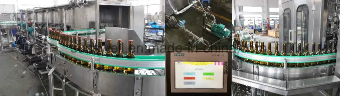 Sunswell 3 in 1 Automatic Juice / Soft Drink / Energy Drink / Carbonated Drink / Tea Drink / Beer Sparking Wine Glass Bottle Filling Machine
