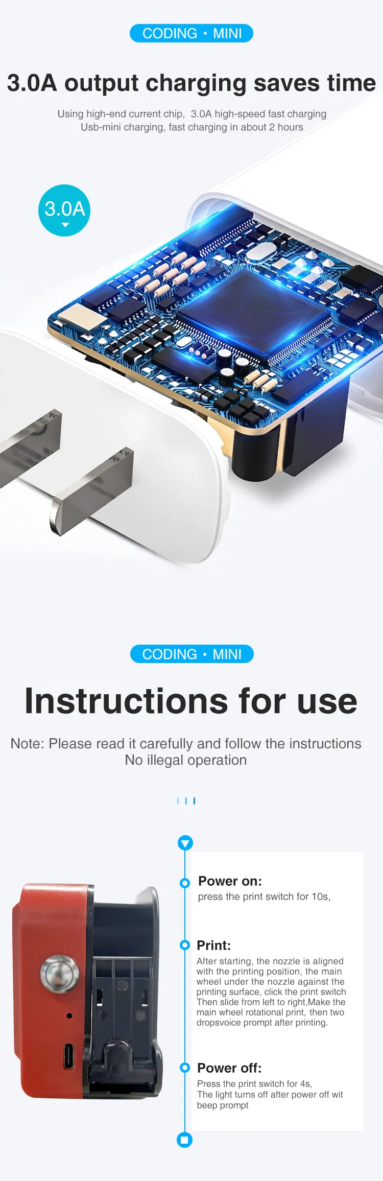 Tij Portable Low Cost Digital Data-Coding Desktop Mini Inkjet Label Printer on Sale