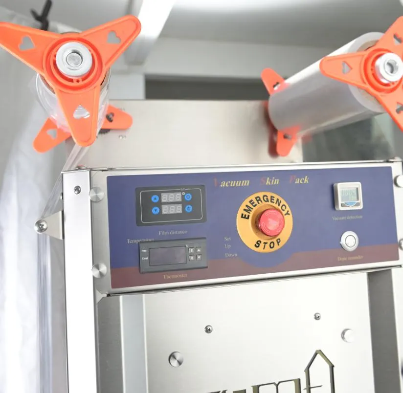 Vertical Type Vsp Vacuum Skin Packaging Machine Skin Pack Machine Meat Seafood